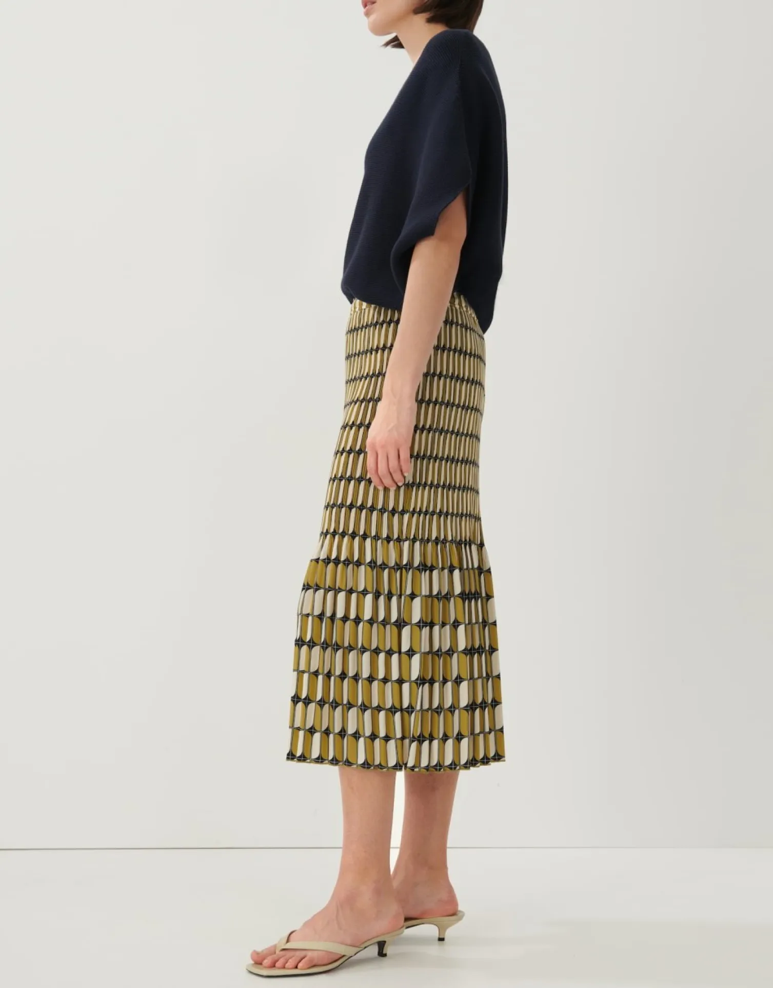 someday Fashion Jurken Rokken>Plissu00E9Rok Onora Chain Green Moss