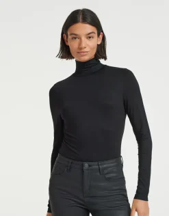someday Fashion Shirts>Shirt Met Col Sariette Black