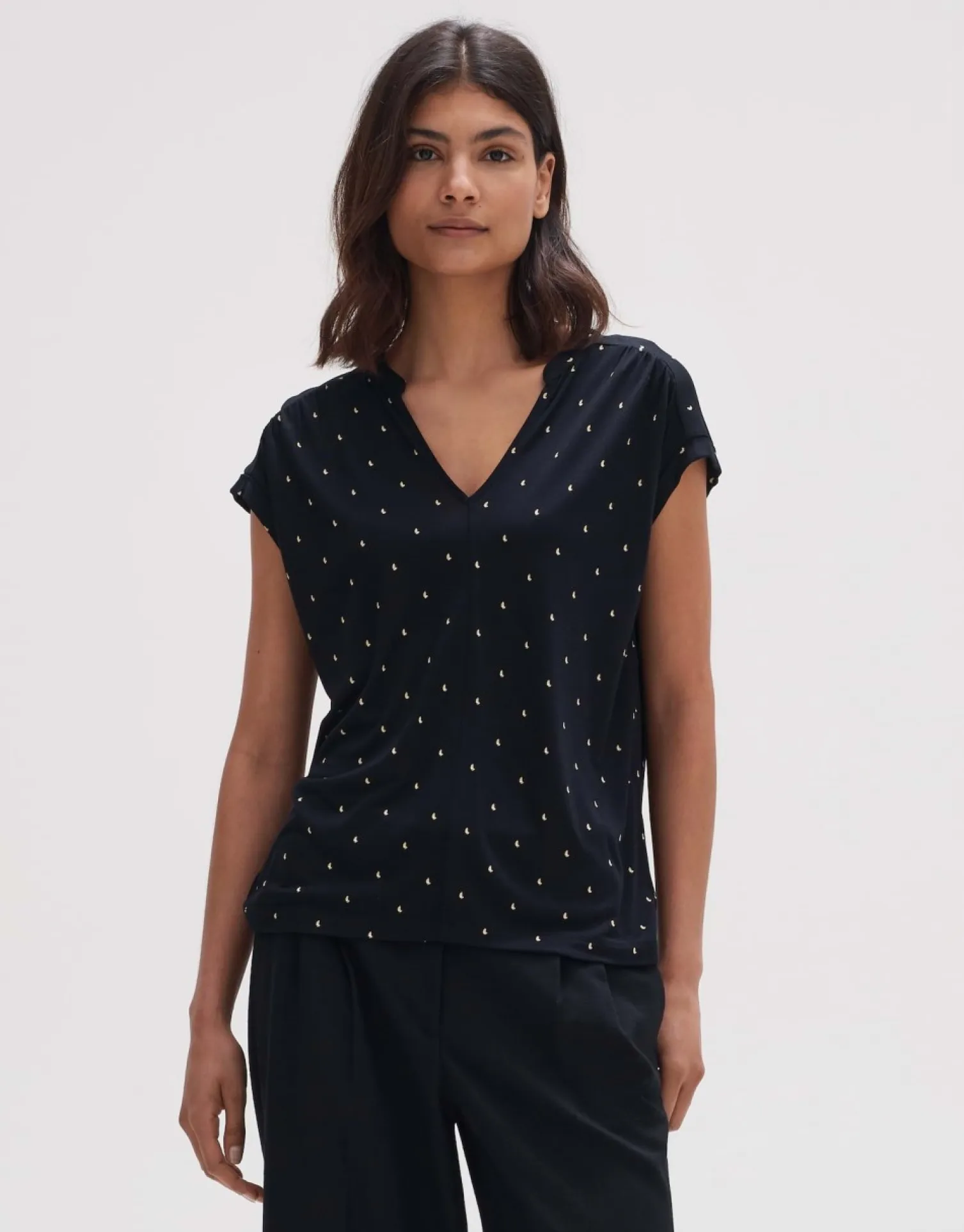 someday Fashion Shirts>Shirt Met Print Sandi Dotsy Black