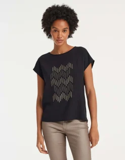 someday Fashion Shirts>Shirt Met Print Setro Print Black
