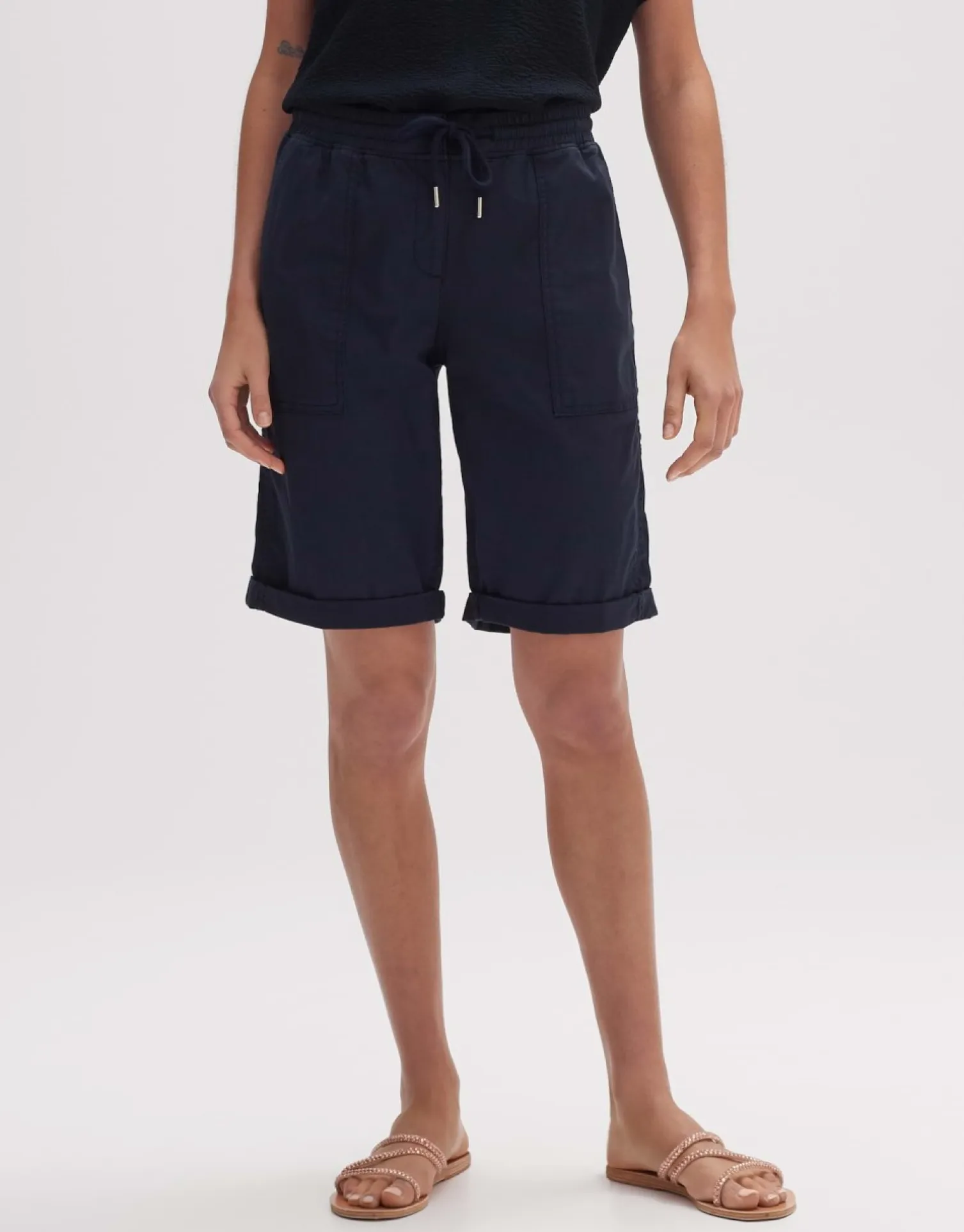 someday Fashion Broeken>Short Melvita Shorts Solid Coal Blue