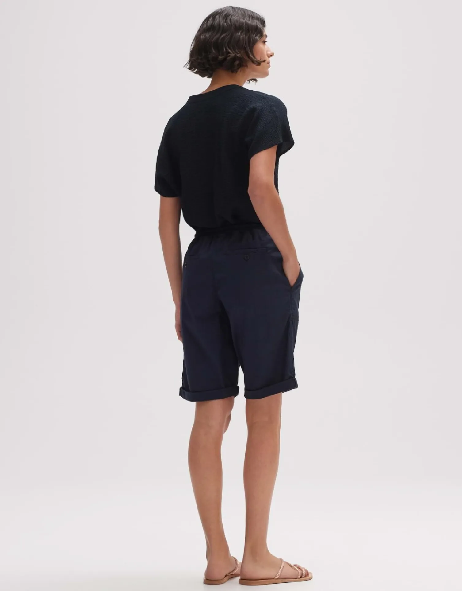 someday Fashion Broeken>Short Melvita Shorts Solid Coal Blue