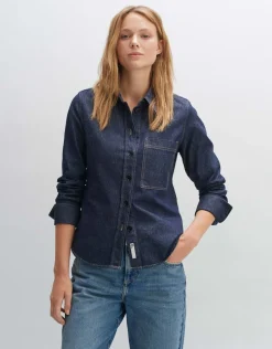 someday Fashion Blouses>Spijkerblouse Famalia Washed Night Blue