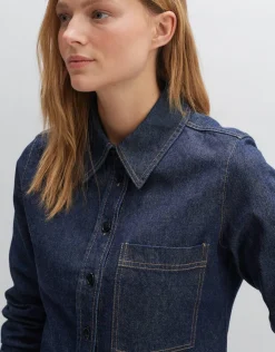 someday Fashion Blouses>Spijkerblouse Famalia Washed Night Blue