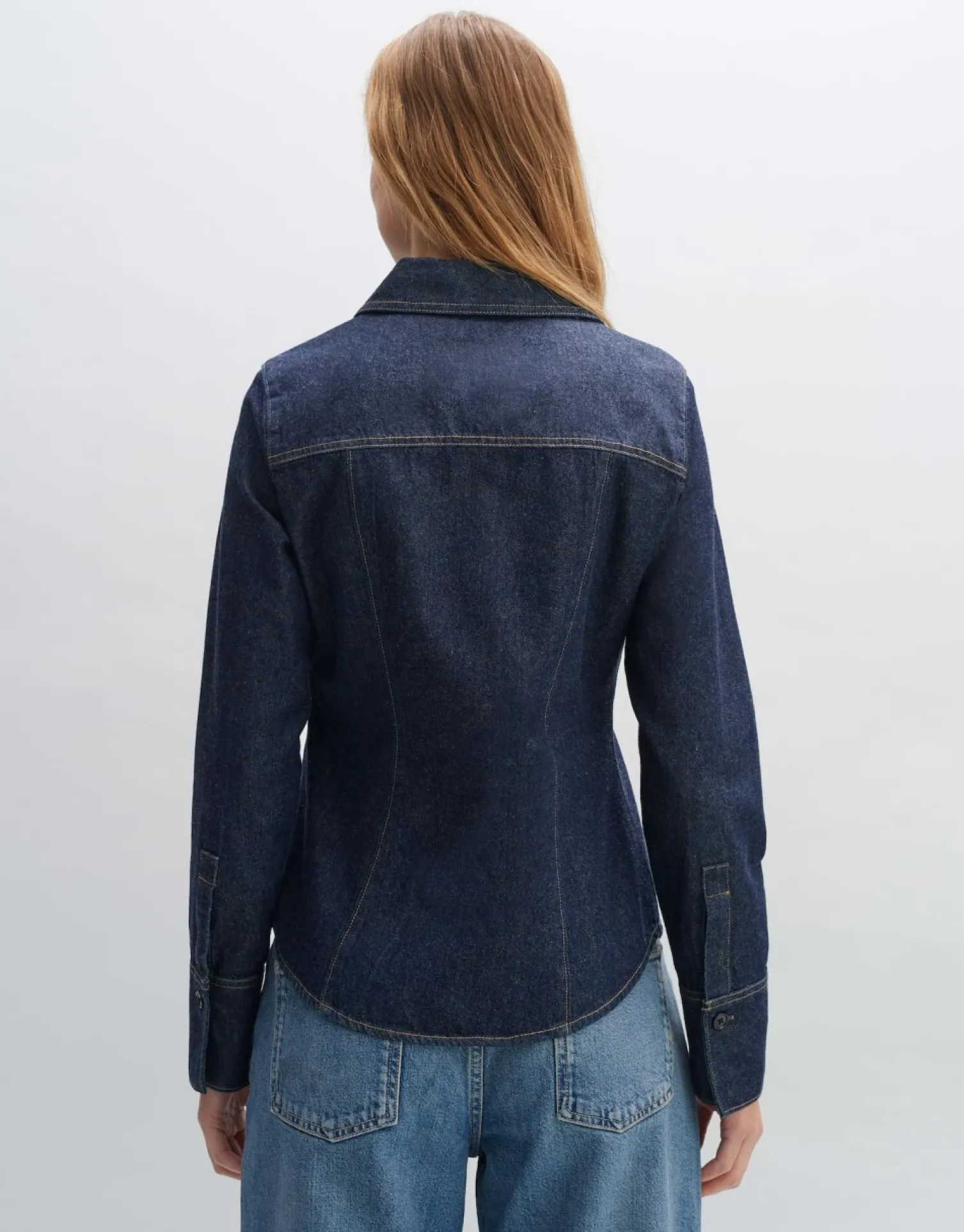 someday Fashion Blouses>Spijkerblouse Famalia Washed Night Blue