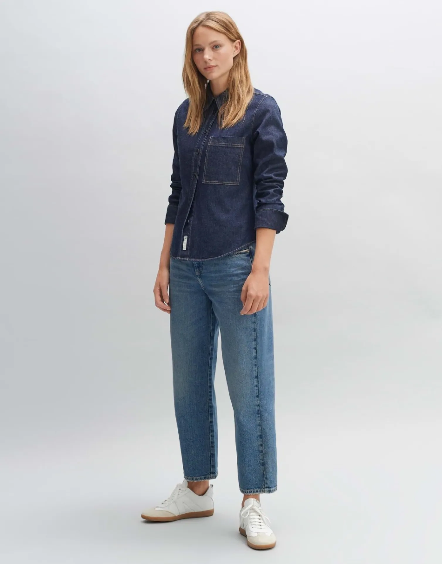 someday Fashion Blouses>Spijkerblouse Famalia Washed Night Blue