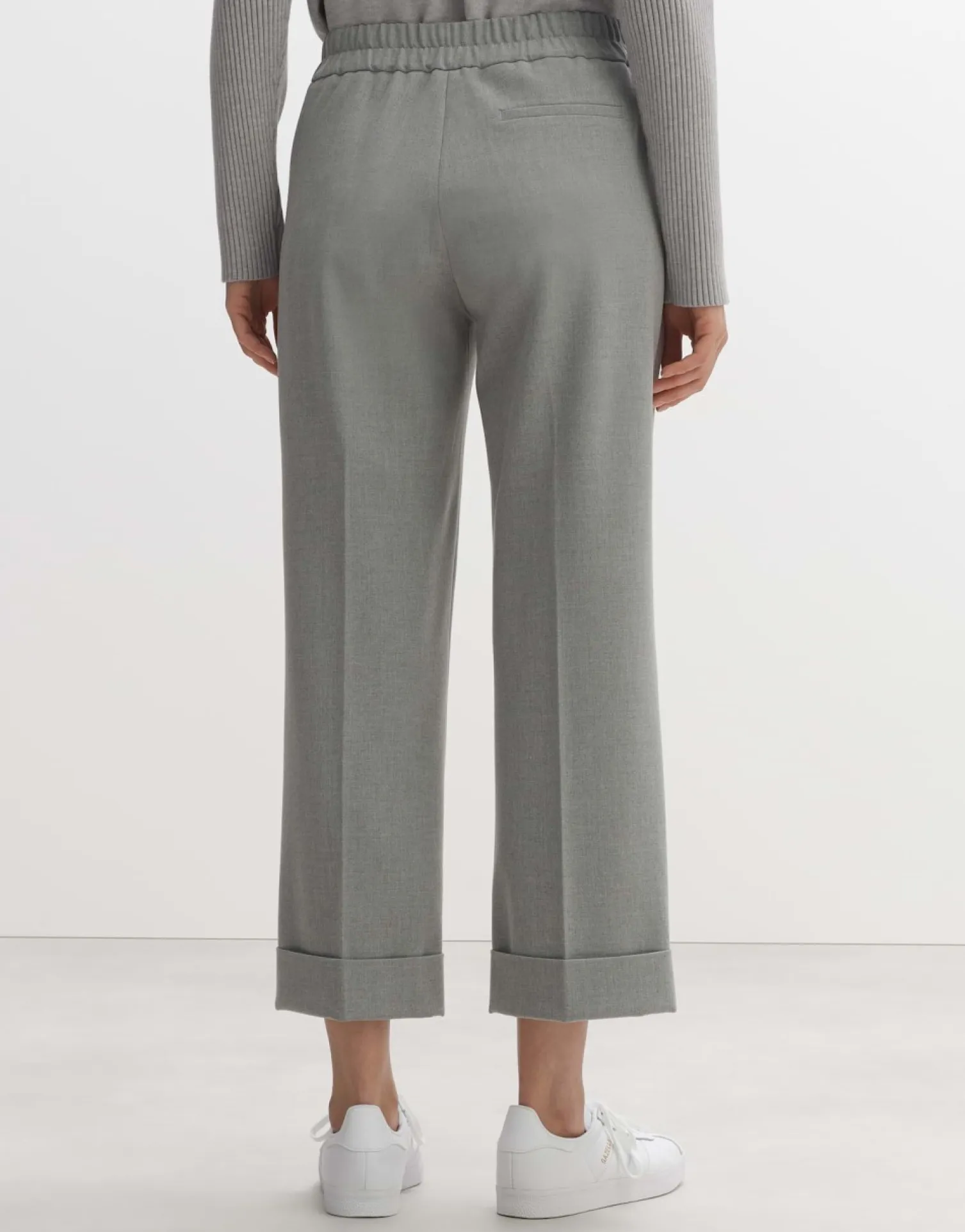 someday Fashion Broeken>Stoffen Broek Maikito Brushed Hazy Fog Melange