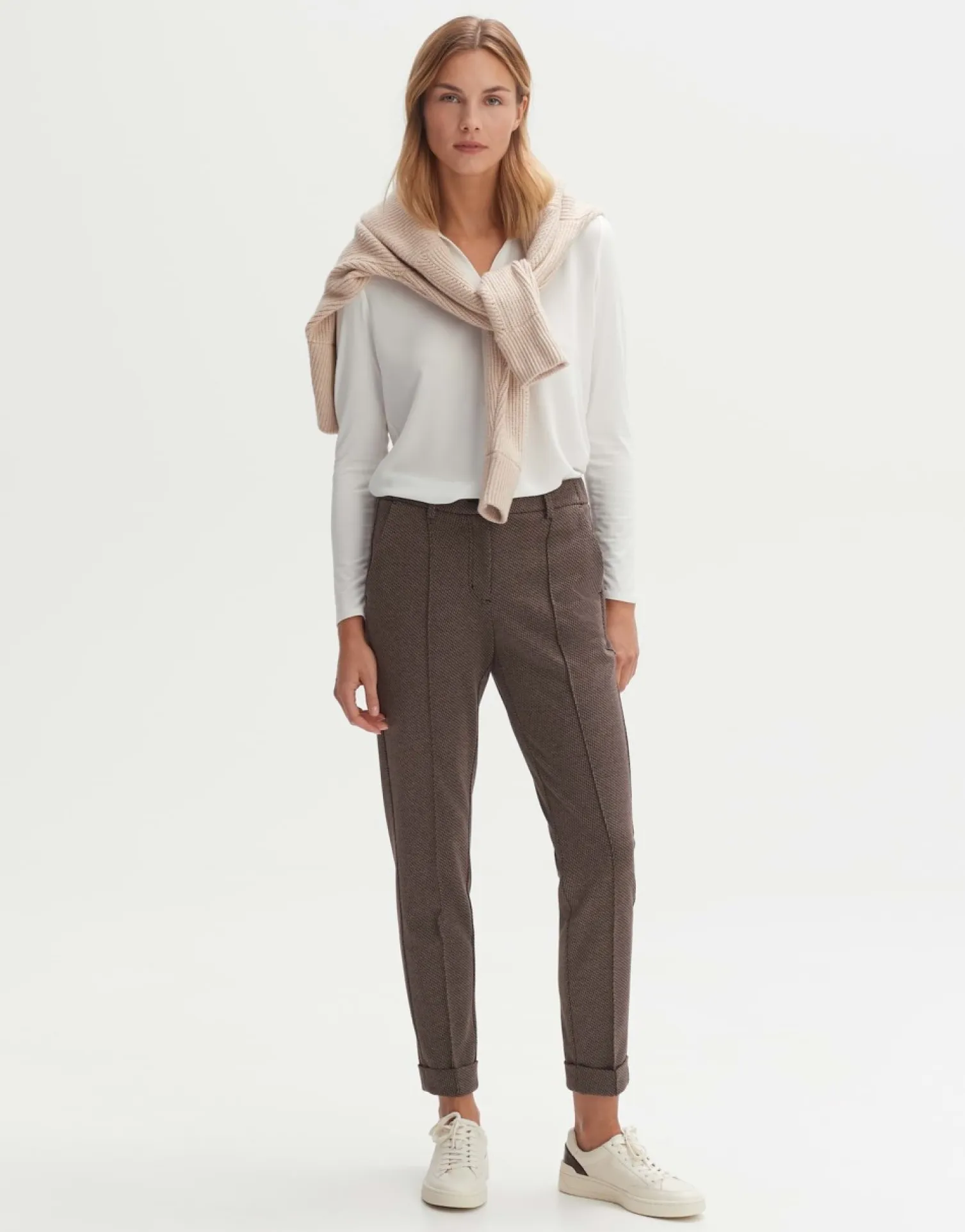 someday Fashion Broeken>Stoffen Broek Melina Track Sandalwood