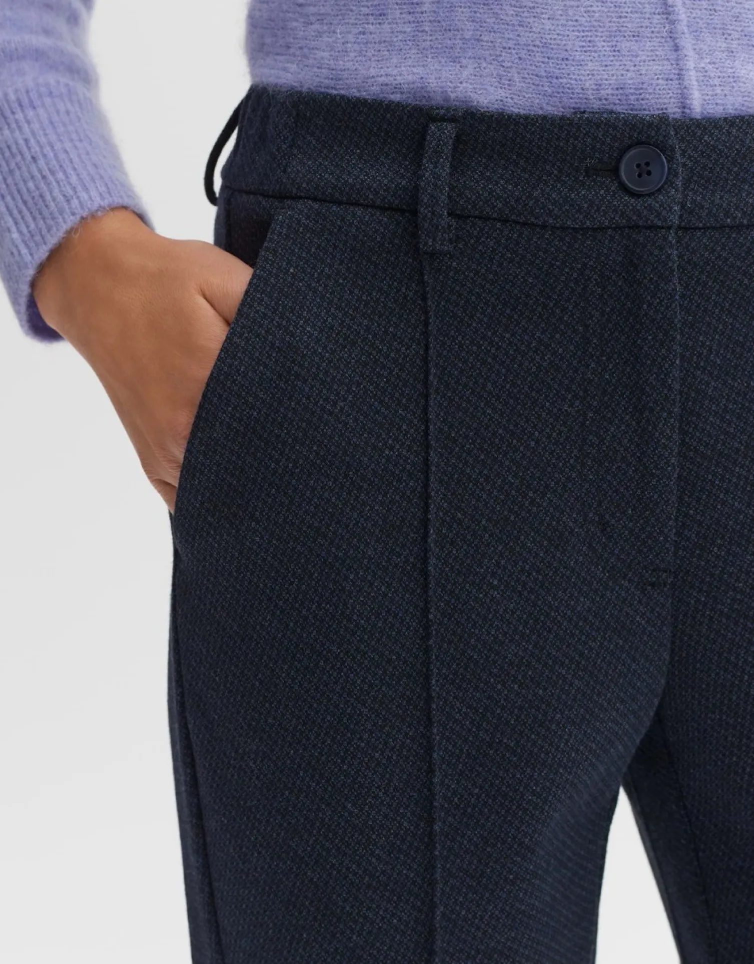 someday Fashion Broeken>Stoffen Broek Melina Track Coal Blue