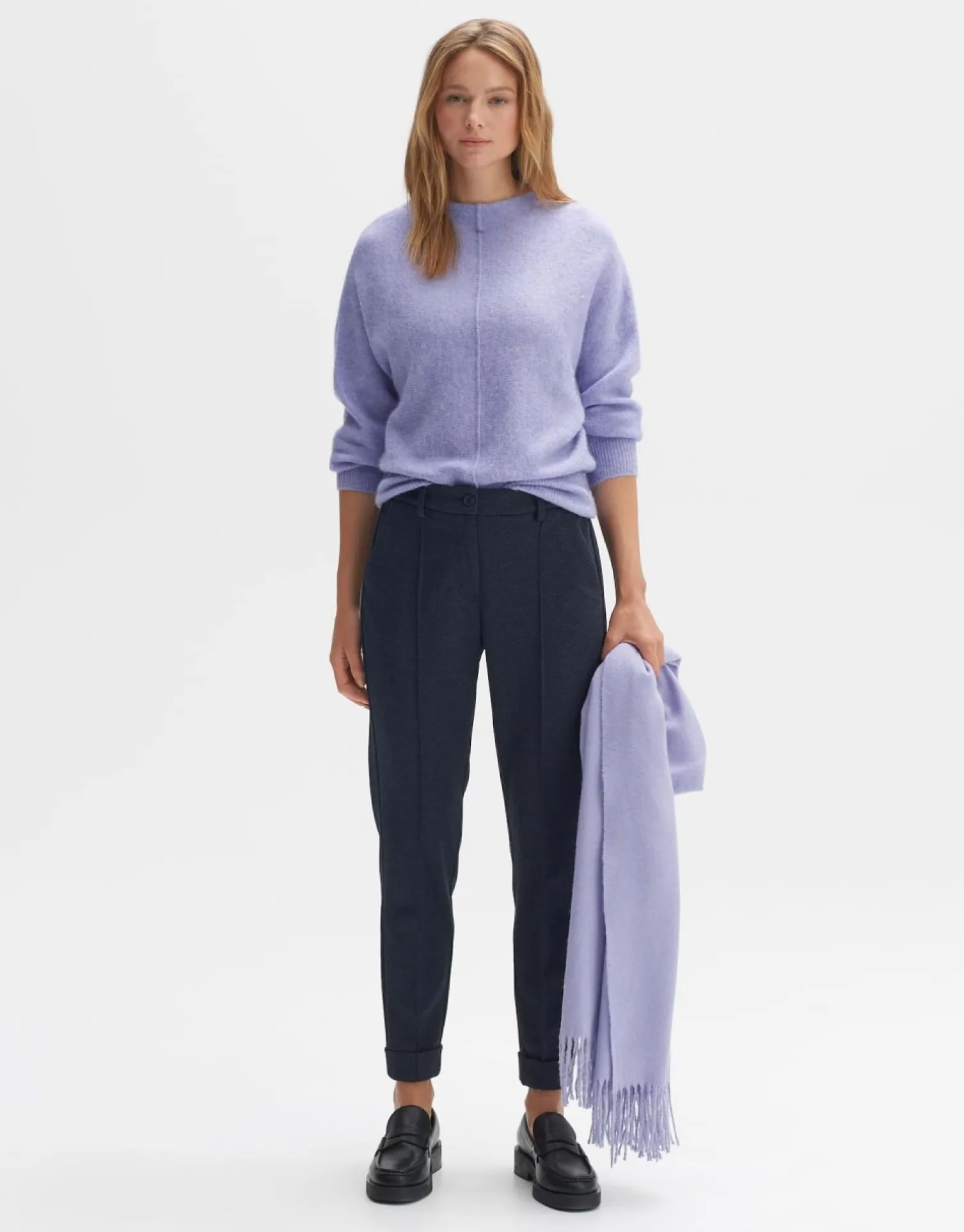 someday Fashion Broeken>Stoffen Broek Melina Track Coal Blue