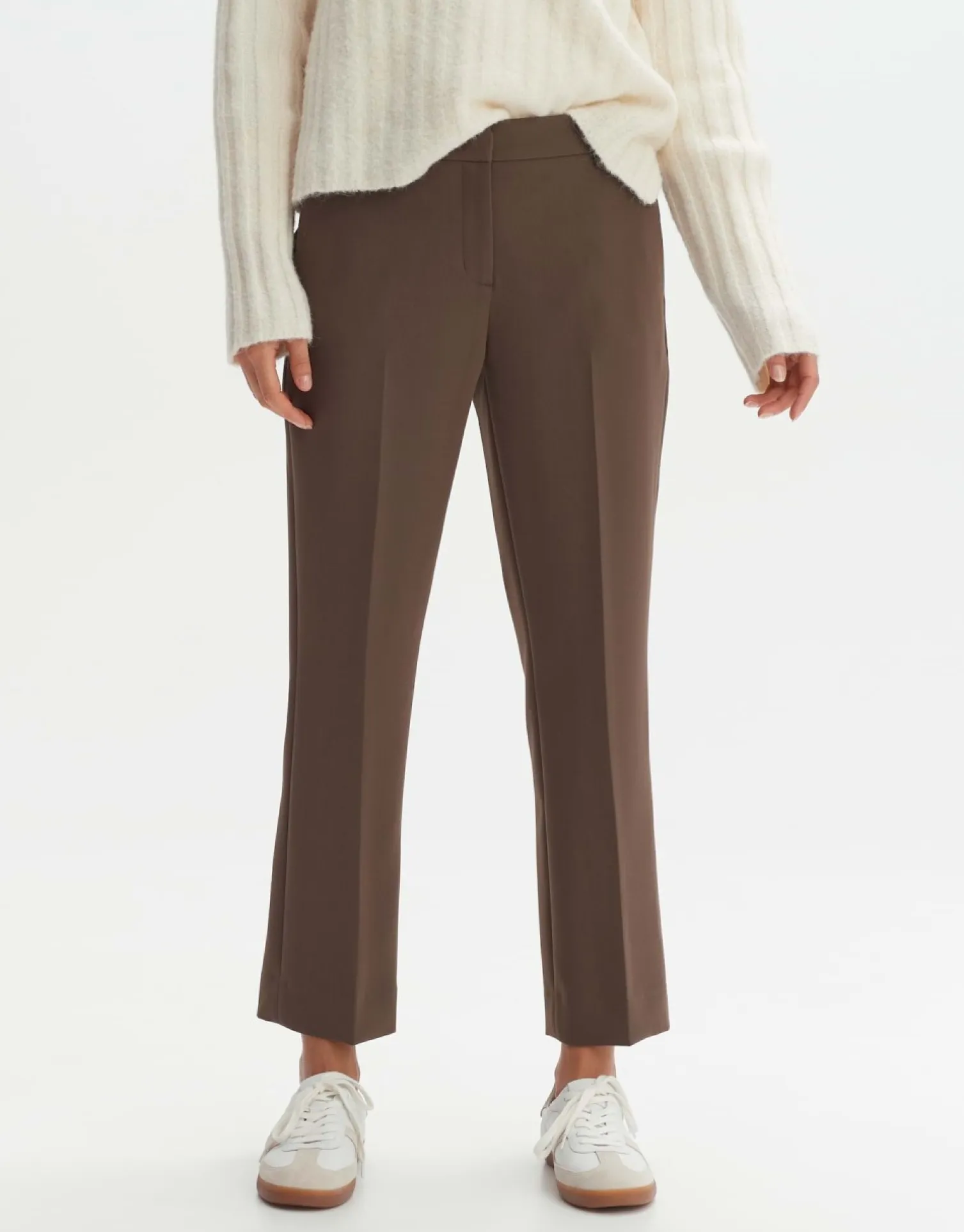 someday Fashion Broeken>Stoffen Broek Miriki Detail Sandalwood