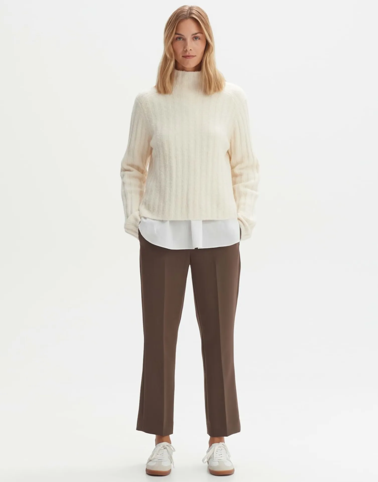 someday Fashion Broeken>Stoffen Broek Miriki Detail Sandalwood