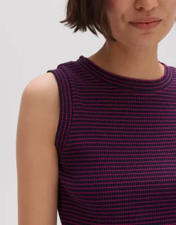 someday Fashion Shirts>Tanktop Indrany Fine Stripe Coal Blue