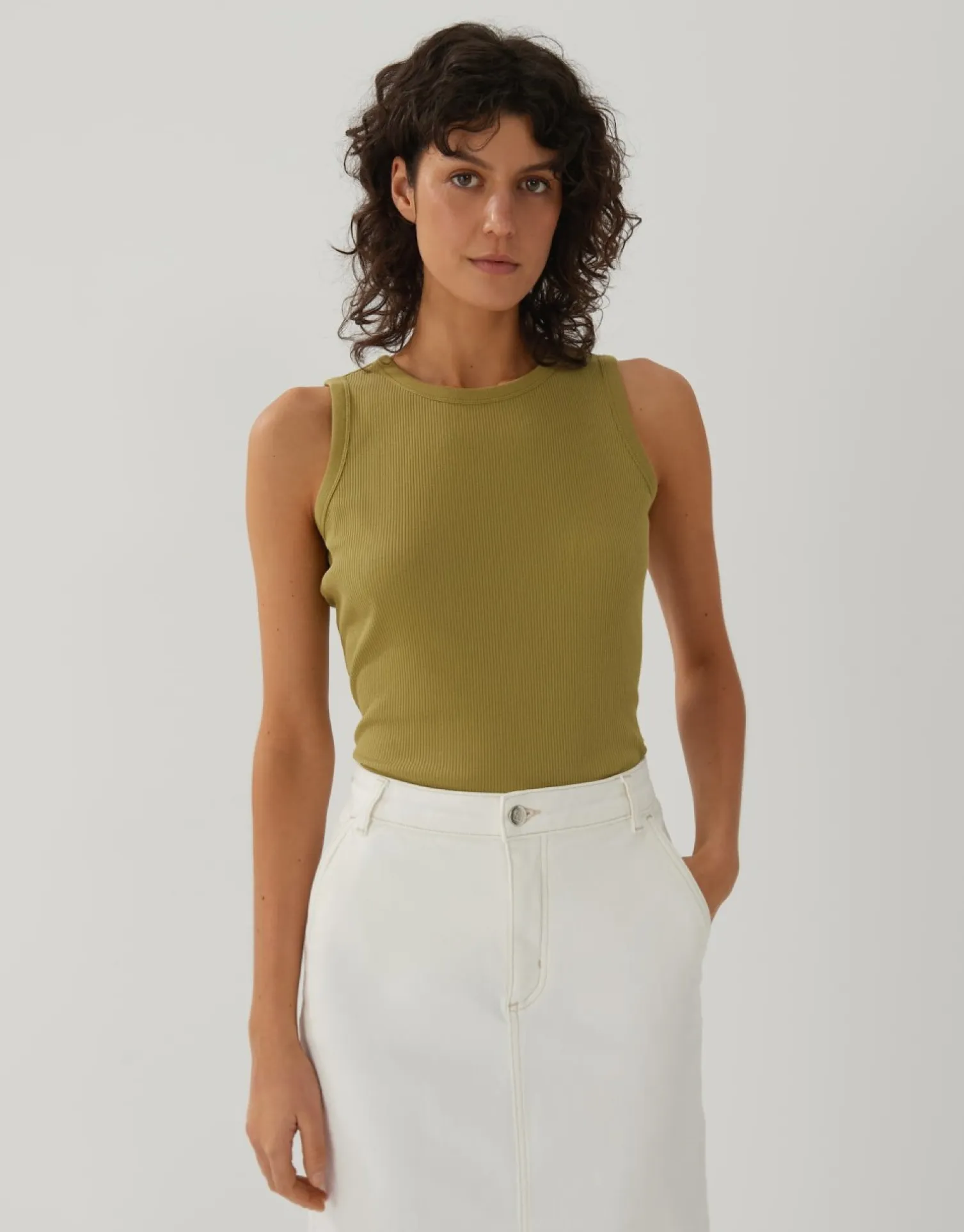 someday Fashion Shirts>Tanktop Kleanne Green Moss
