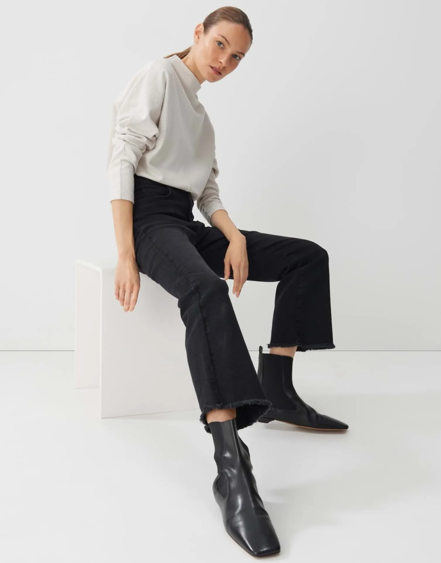 someday Fashion Gebreide Items>Uitlopende Jeans Ciflare Charcoal Dark Charcoal