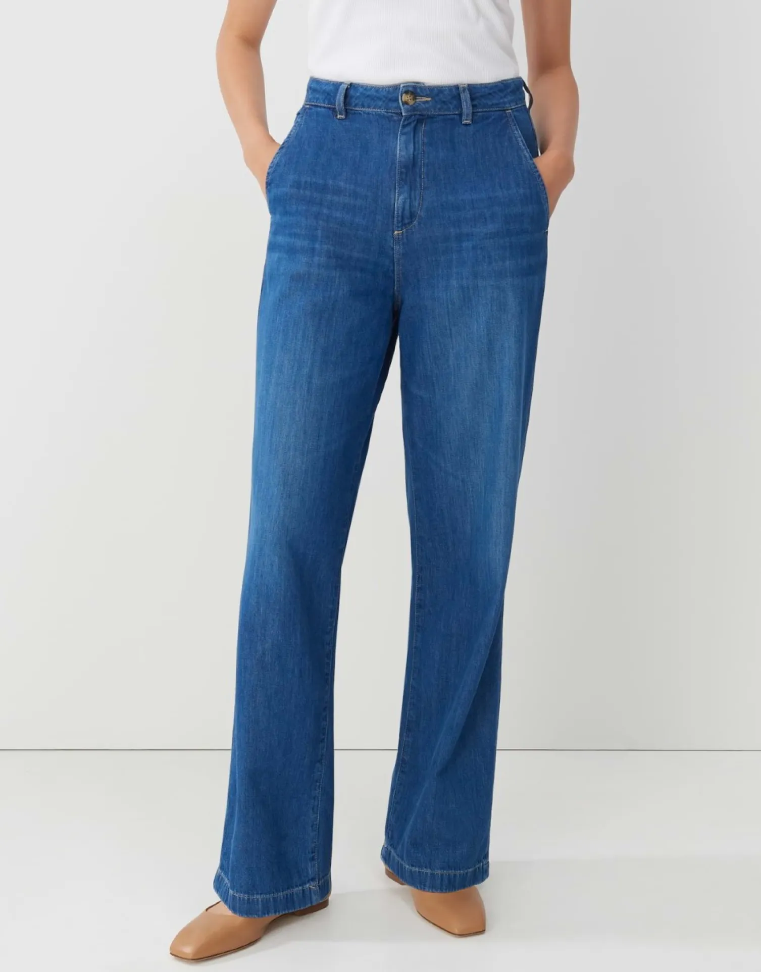 someday Fashion Jeans>Wide Jeans Celen Modern Mid Blue