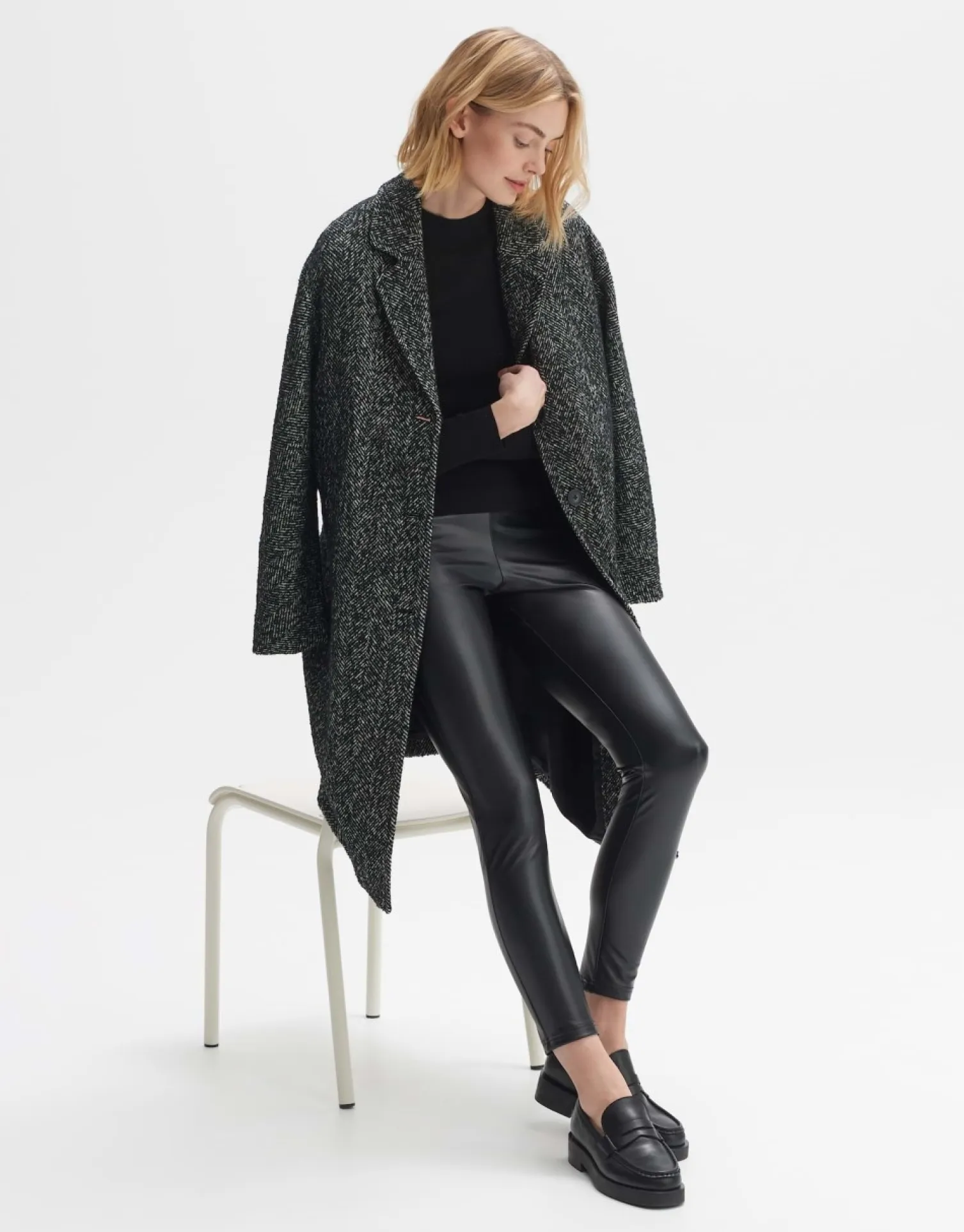 someday Fashion Outdoor>Wollen Mantel Hajoki Black