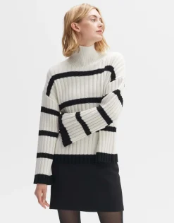someday Fashion Gebreide Items>Wollen Trui Pory Stripe Milk