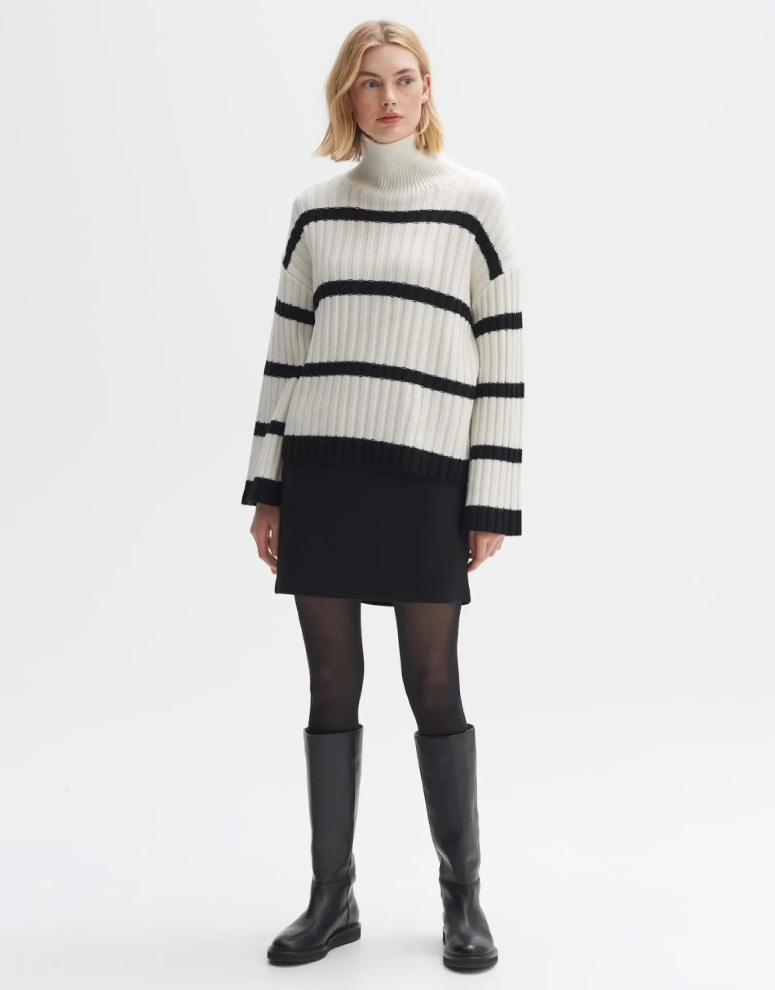 someday Fashion Gebreide Items>Wollen Trui Pory Stripe Milk