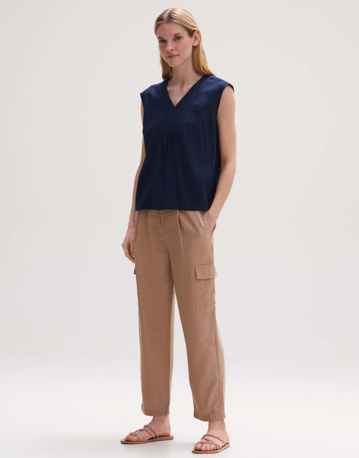 someday Fashion Blouses>Zomerblouse Farani Crepe Coal Blue